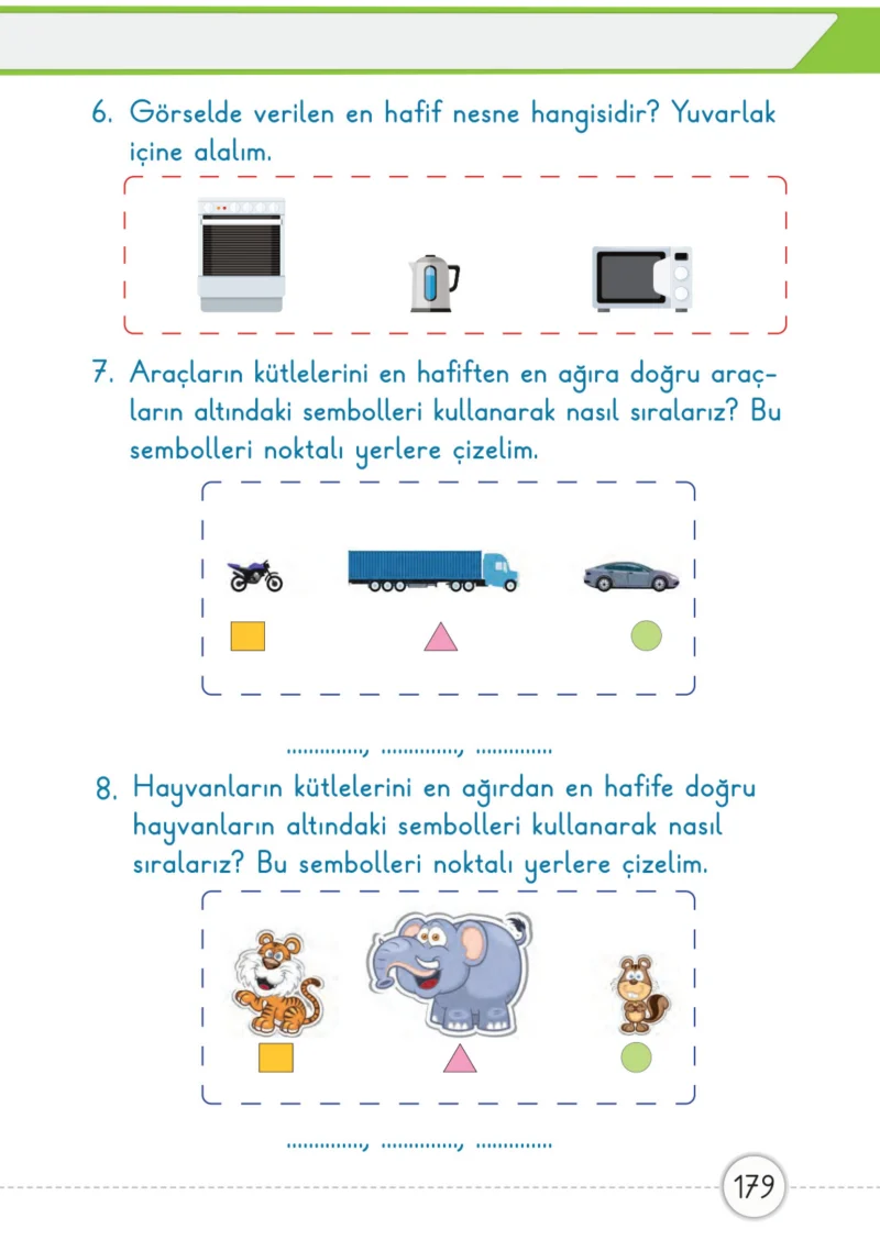 1. Sınıf Matematik Ders Kitabı Cevapları Meb Yayınları 1. Kitap Sayfa 179