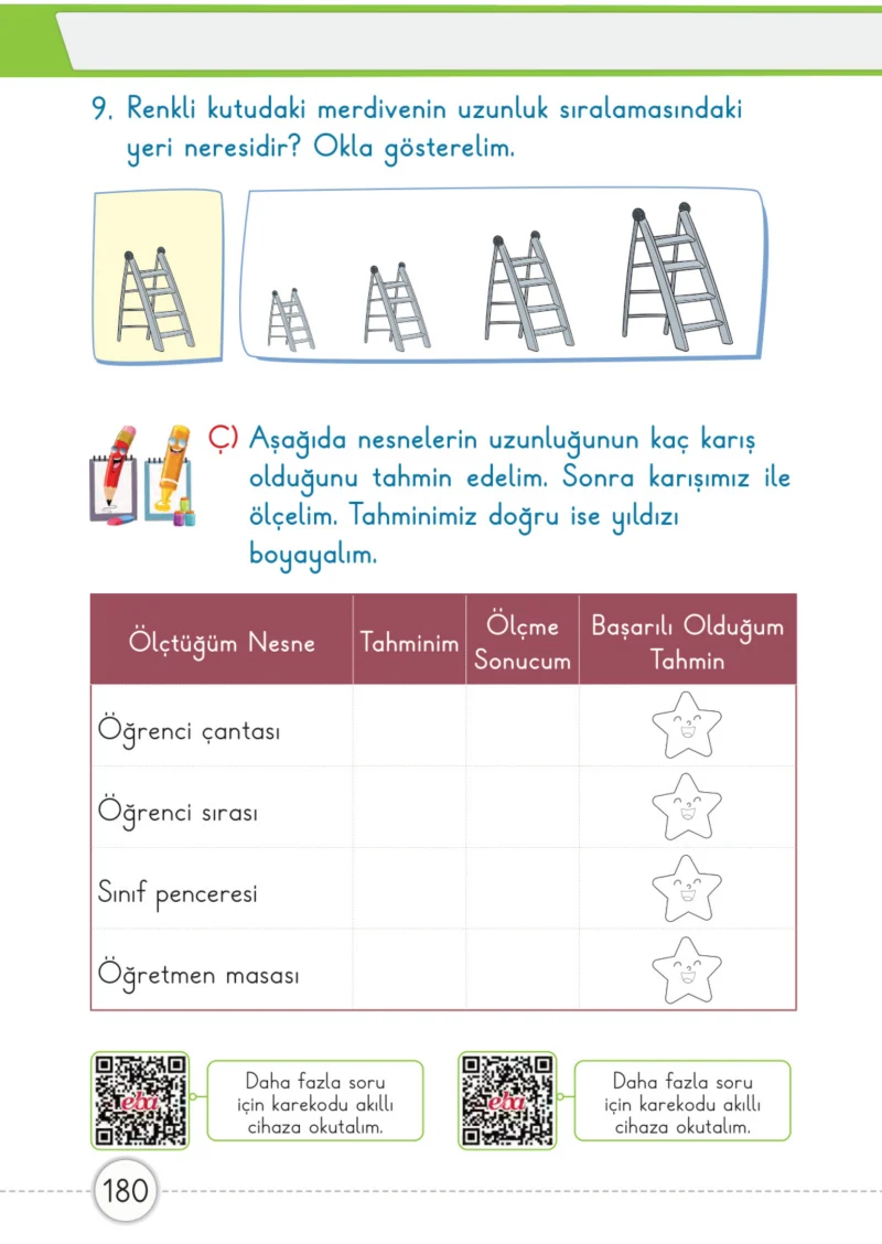 1. Sınıf Matematik Ders Kitabı Cevapları Meb Yayınları 1. Kitap Sayfa 180