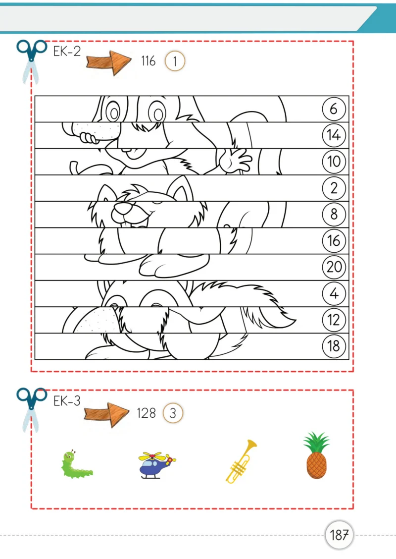 1. Sınıf Matematik Ders Kitabı Cevapları Meb Yayınları 1. Kitap Sayfa 187