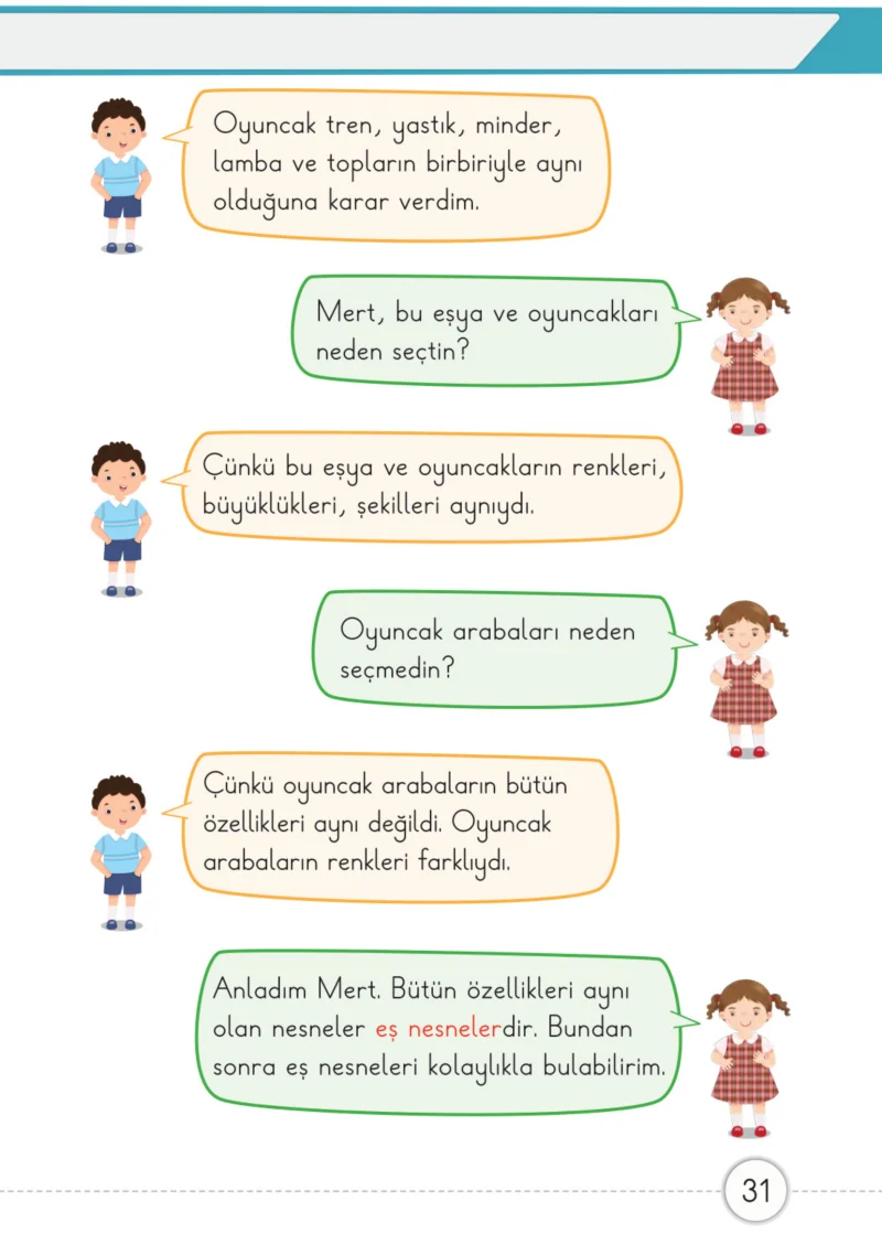 1. Sınıf Matematik Ders Kitabı Cevapları Meb Yayınları 1. Kitap Sayfa 31