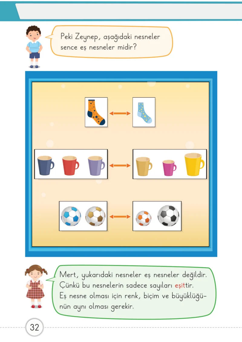 1. Sınıf Matematik Ders Kitabı Cevapları Meb Yayınları 1. Kitap Sayfa 32