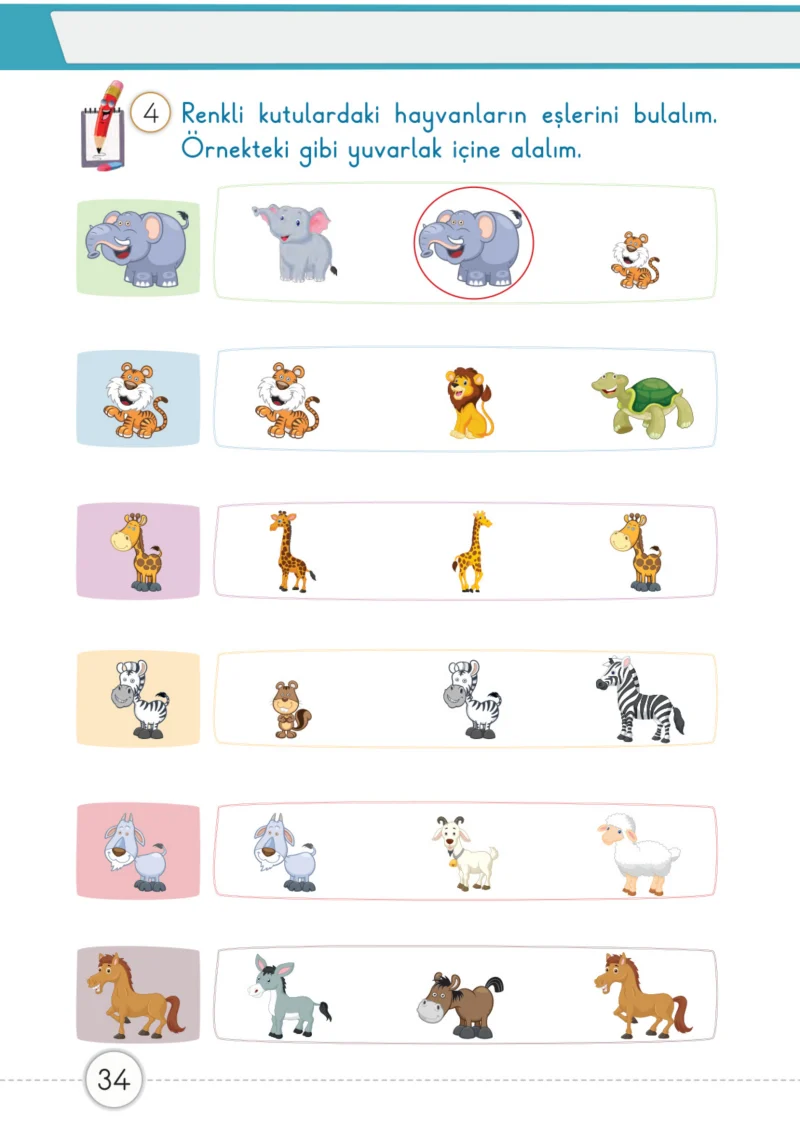 1. Sınıf Matematik Ders Kitabı Cevapları Meb Yayınları 1. Kitap Sayfa 34