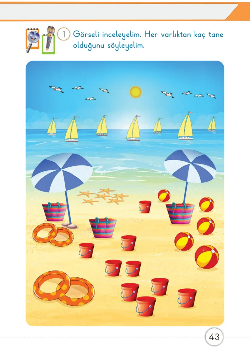 1. Sınıf Matematik Ders Kitabı Cevapları Meb Yayınları 1. Kitap Sayfa 43