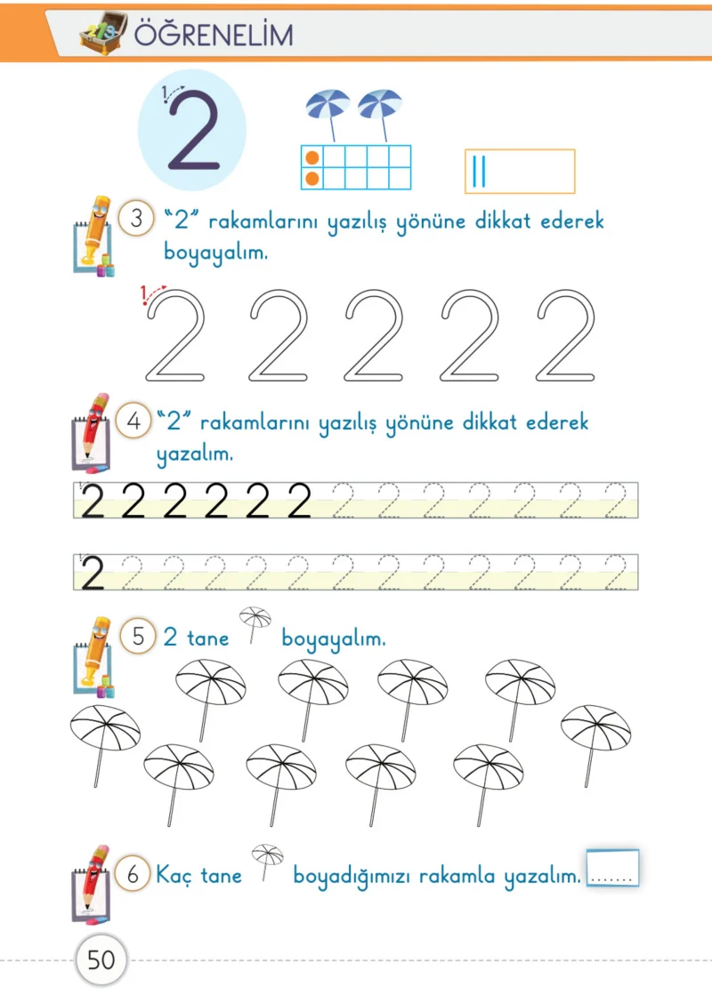 1. Sınıf Matematik Ders Kitabı Cevapları Meb Yayınları 1. Kitap Sayfa 50