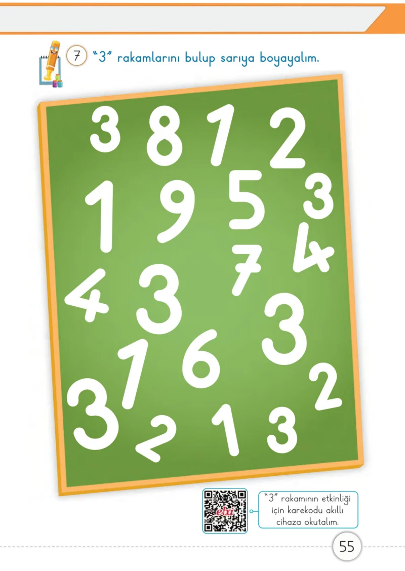 1. Sınıf Matematik Ders Kitabı Cevapları Meb Yayınları 1. Kitap Sayfa 55