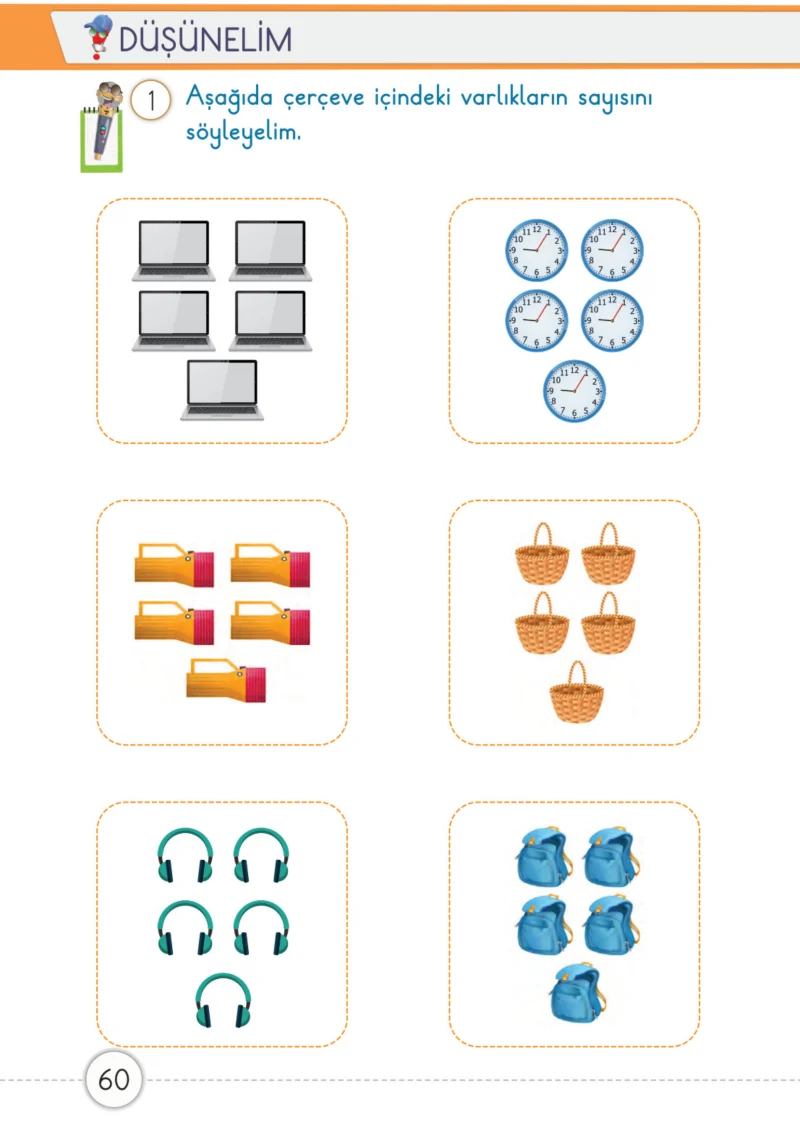 1. Sınıf Matematik Ders Kitabı Cevapları Meb Yayınları 1. Kitap Sayfa 60