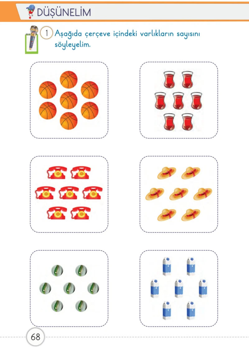 1. Sınıf Matematik Ders Kitabı Cevapları Meb Yayınları 1. Kitap Sayfa 68