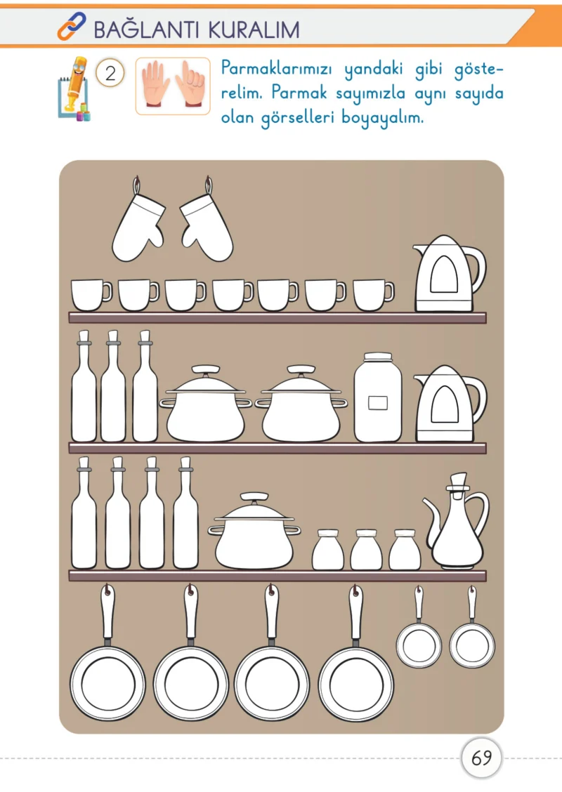 1. Sınıf Matematik Ders Kitabı Cevapları Meb Yayınları 1. Kitap Sayfa 69
