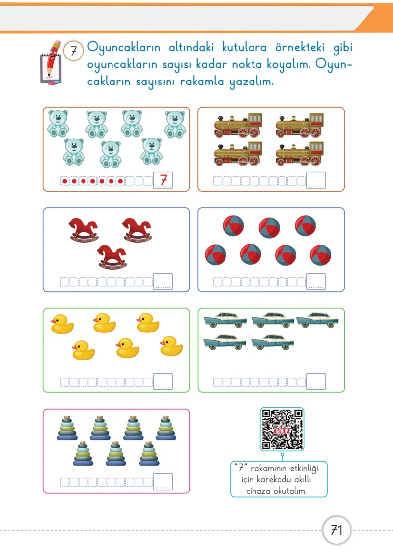 1. Sınıf Matematik Ders Kitabı Cevapları Meb Yayınları 1. Kitap Sayfa 71