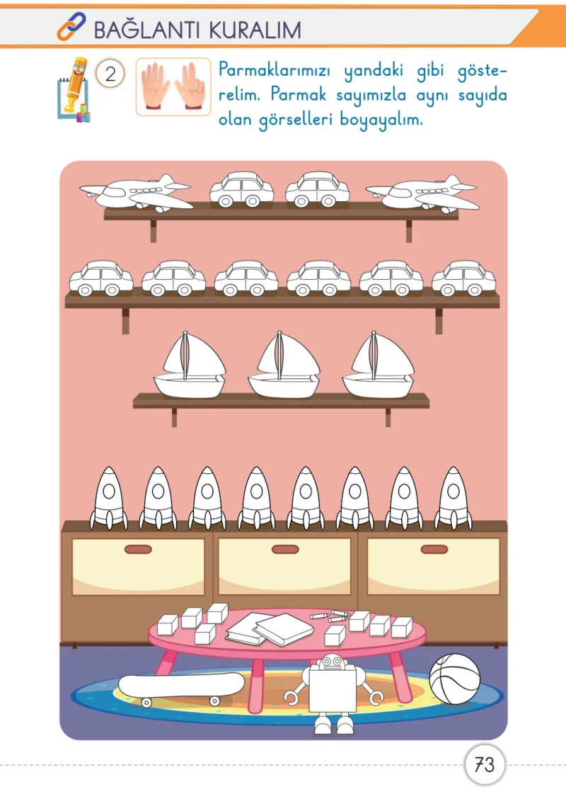 1. Sınıf Matematik Ders Kitabı Cevapları Meb Yayınları 1. Kitap Sayfa 73