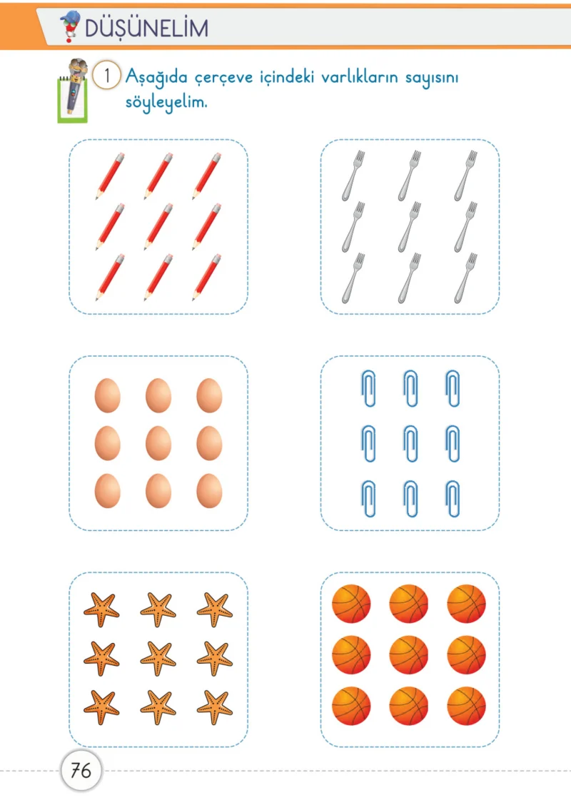 1. Sınıf Matematik Ders Kitabı Cevapları Meb Yayınları 1. Kitap Sayfa 76