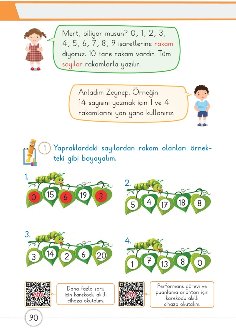 1. Sınıf Matematik Ders Kitabı Cevapları Meb Yayınları 1. Kitap Sayfa 90