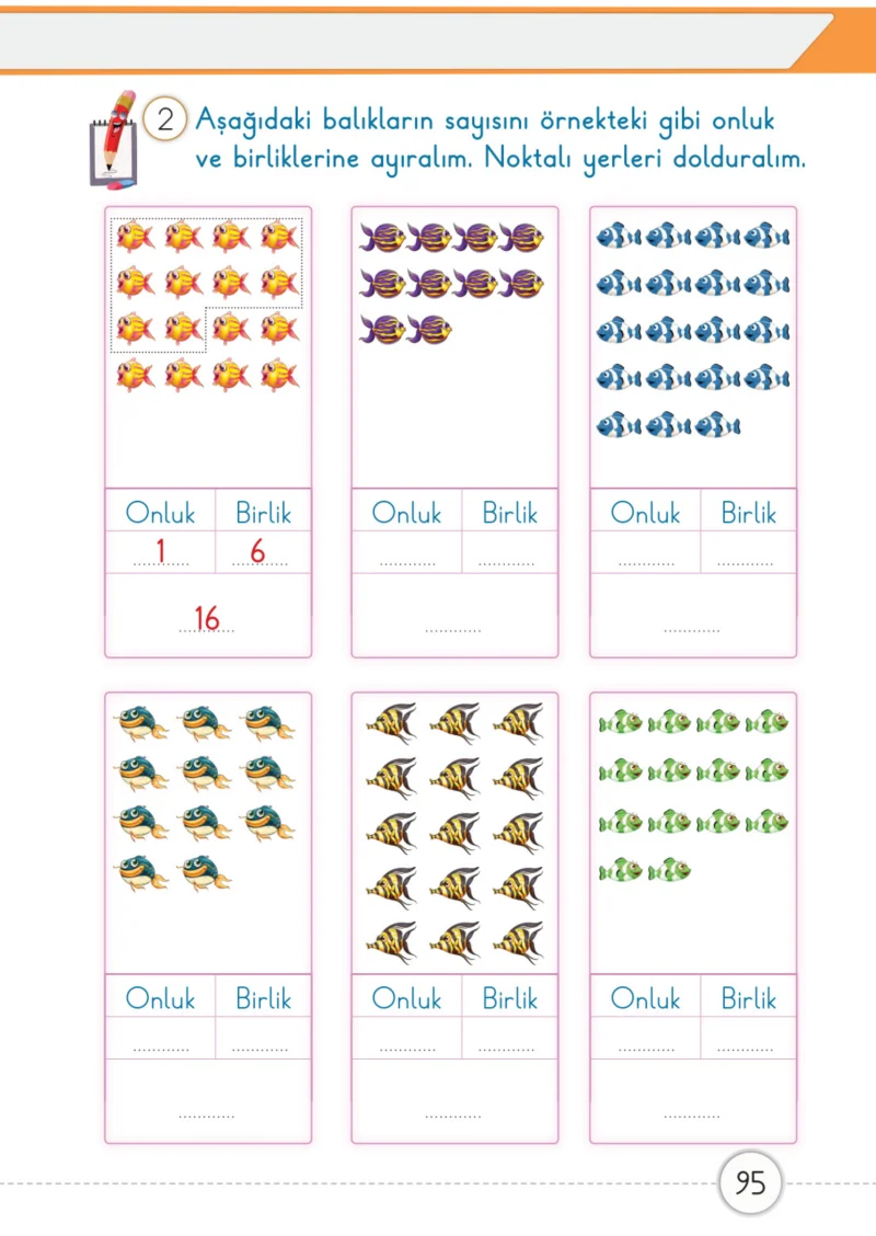 1. Sınıf Matematik Ders Kitabı Cevapları Meb Yayınları 1. Kitap Sayfa 95