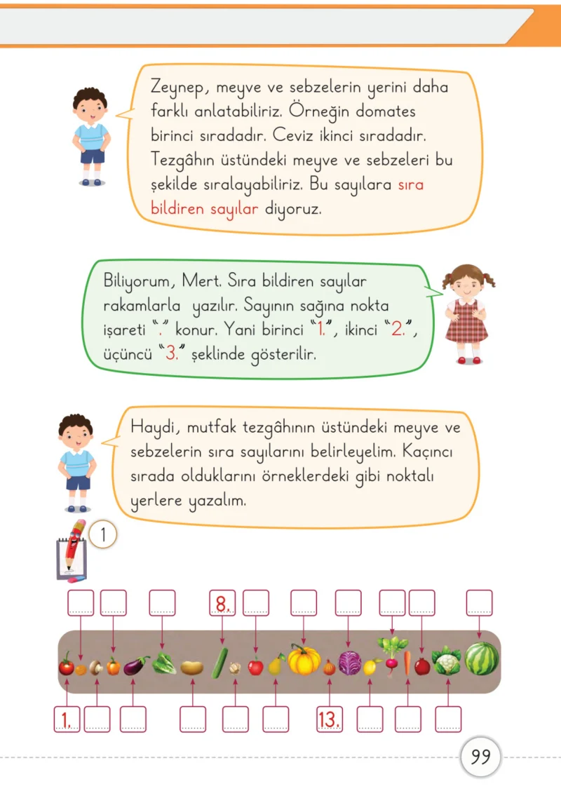 1. Sınıf Matematik Ders Kitabı Cevapları Meb Yayınları 1. Kitap Sayfa 99