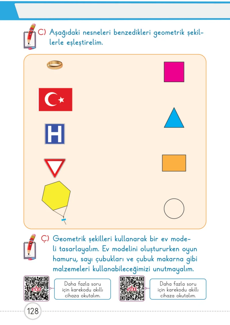 1. Sınıf Matematik Ders Kitabı Cevapları Meb Yayınları 2. Kitap Sayfa 128
