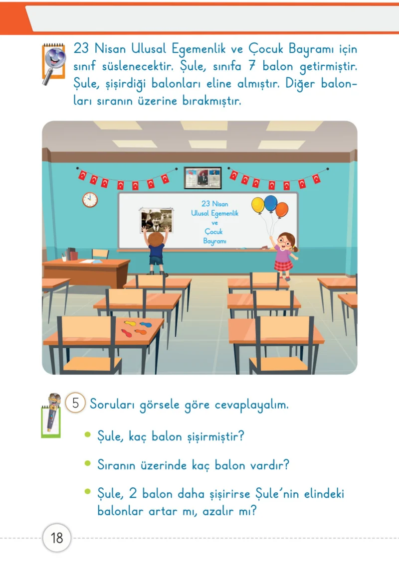 1. Sınıf Matematik Ders Kitabı Cevapları Meb Yayınları 2. Kitap Sayfa 18