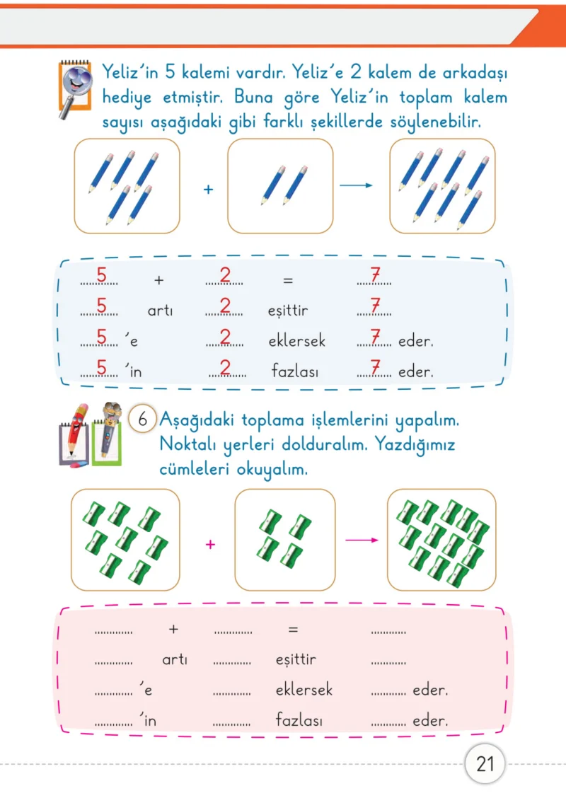 1. Sınıf Matematik Ders Kitabı Cevapları Meb Yayınları 2. Kitap Sayfa 21