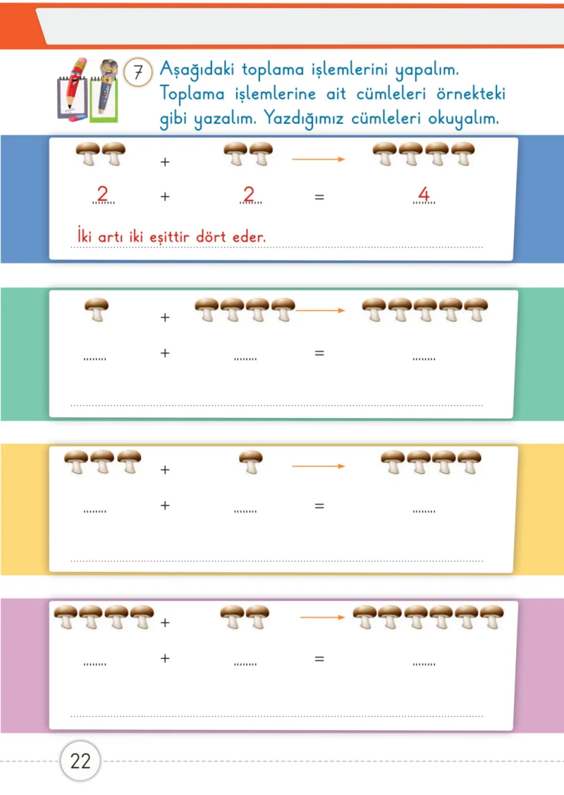 1. Sınıf Matematik Ders Kitabı Cevapları Meb Yayınları 2. Kitap Sayfa 22