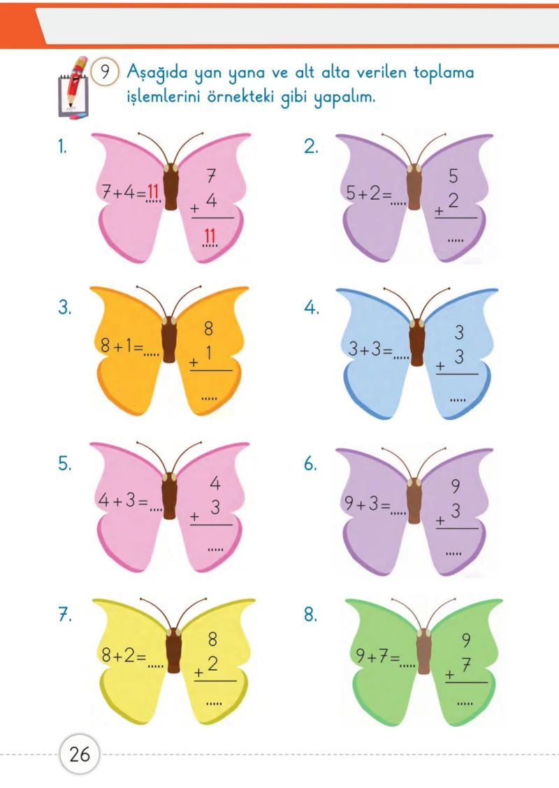 1. Sınıf Matematik Ders Kitabı Cevapları Meb Yayınları 2. Kitap Sayfa 26