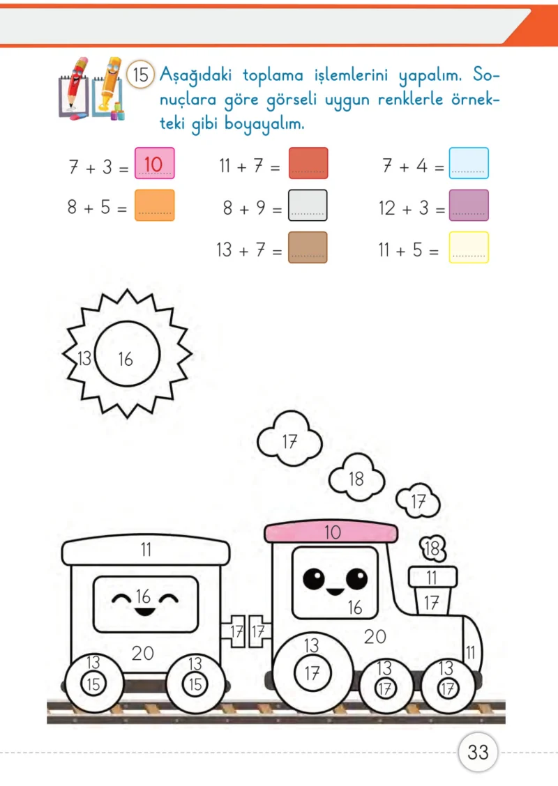 1. Sınıf Matematik Ders Kitabı Cevapları Meb Yayınları 2. Kitap Sayfa 33