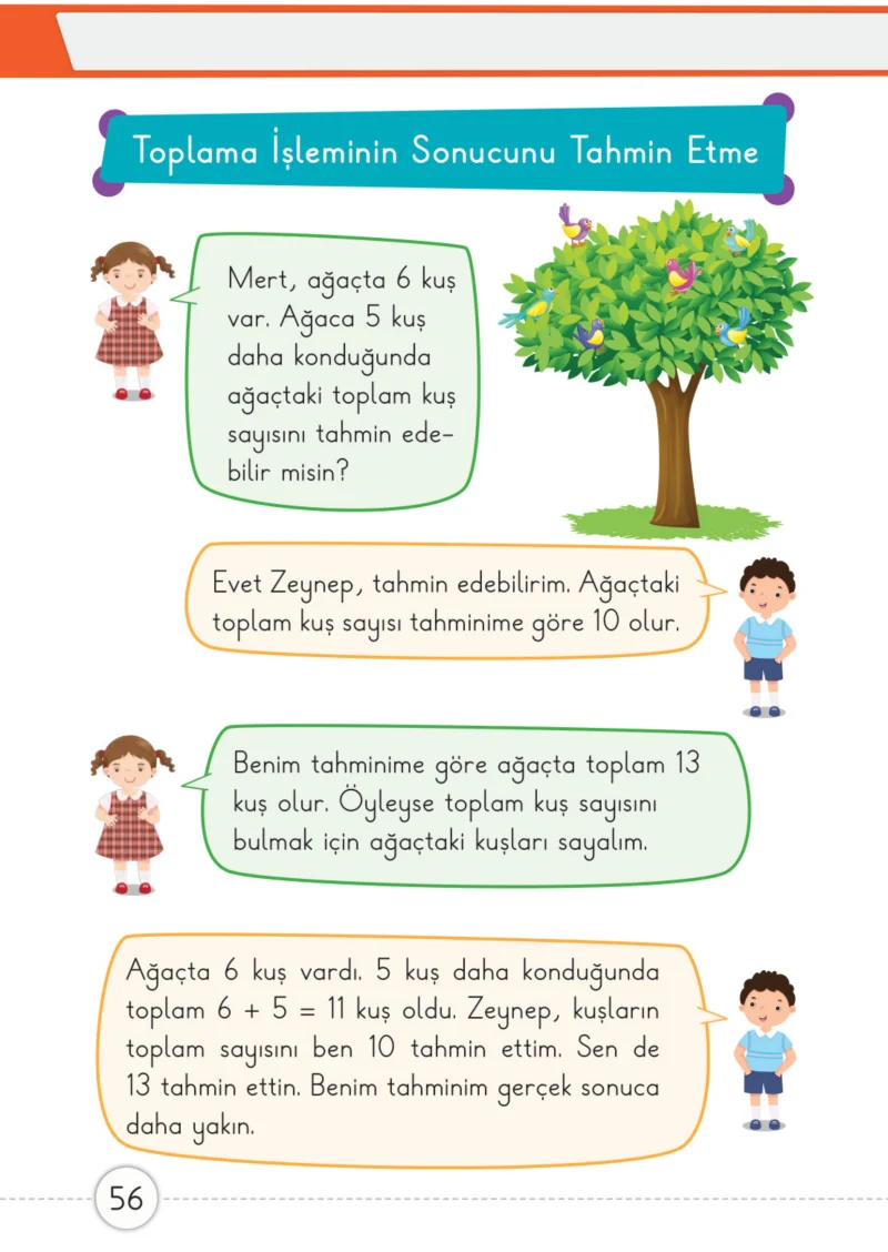 1. Sınıf Matematik Ders Kitabı Cevapları Meb Yayınları 2. Kitap Sayfa 56