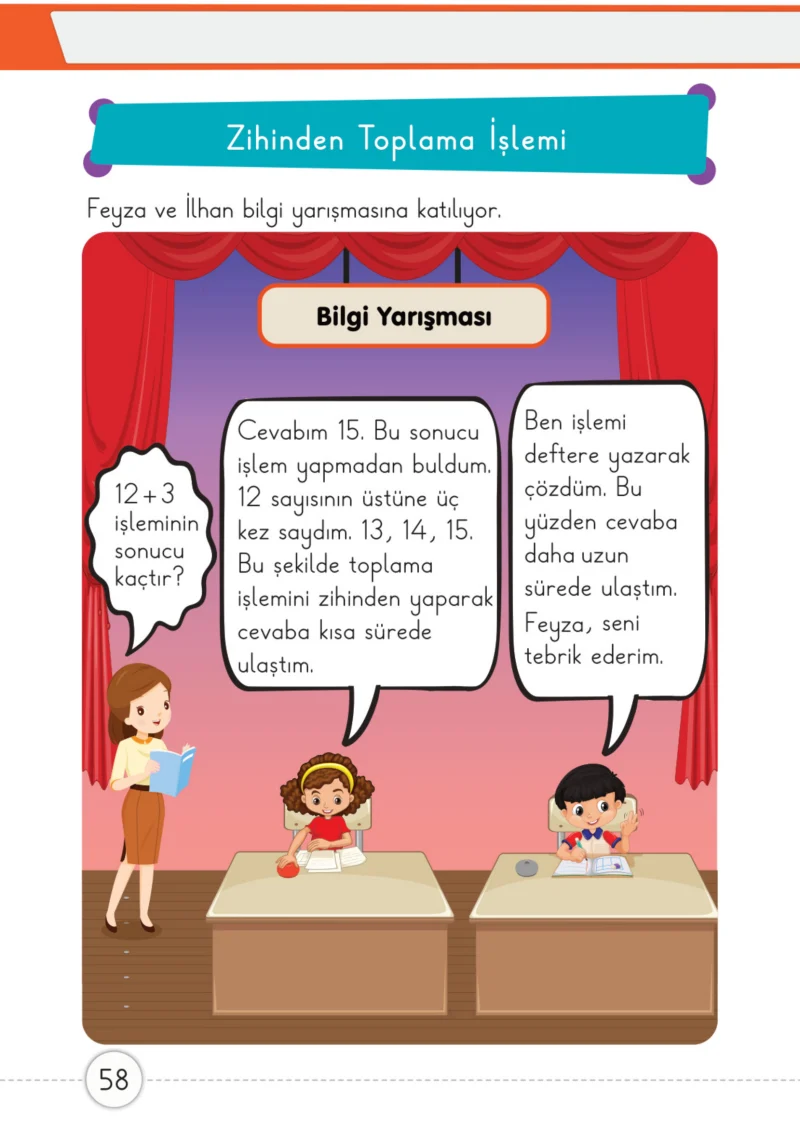 1. Sınıf Matematik Ders Kitabı Cevapları Meb Yayınları 2. Kitap Sayfa 58