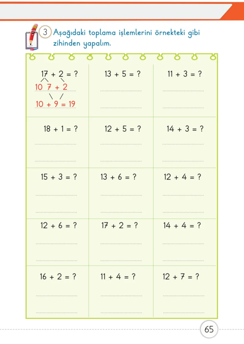 1. Sınıf Matematik Ders Kitabı Cevapları Meb Yayınları 2. Kitap Sayfa 65