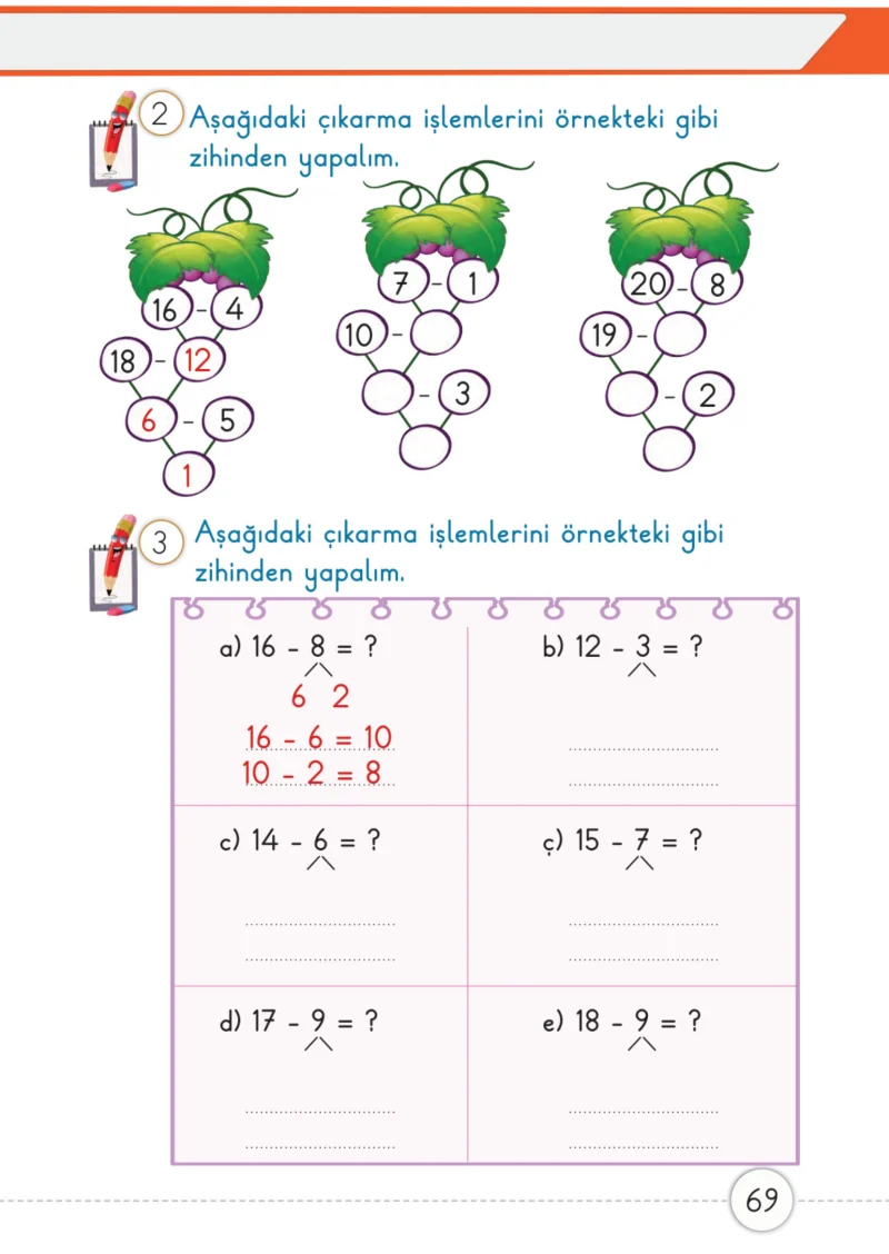1. Sınıf Matematik Ders Kitabı Cevapları Meb Yayınları 2. Kitap Sayfa 69