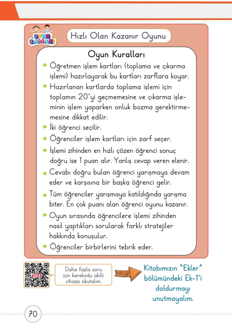 1. Sınıf Matematik Ders Kitabı Cevapları Meb Yayınları 2. Kitap Sayfa 70