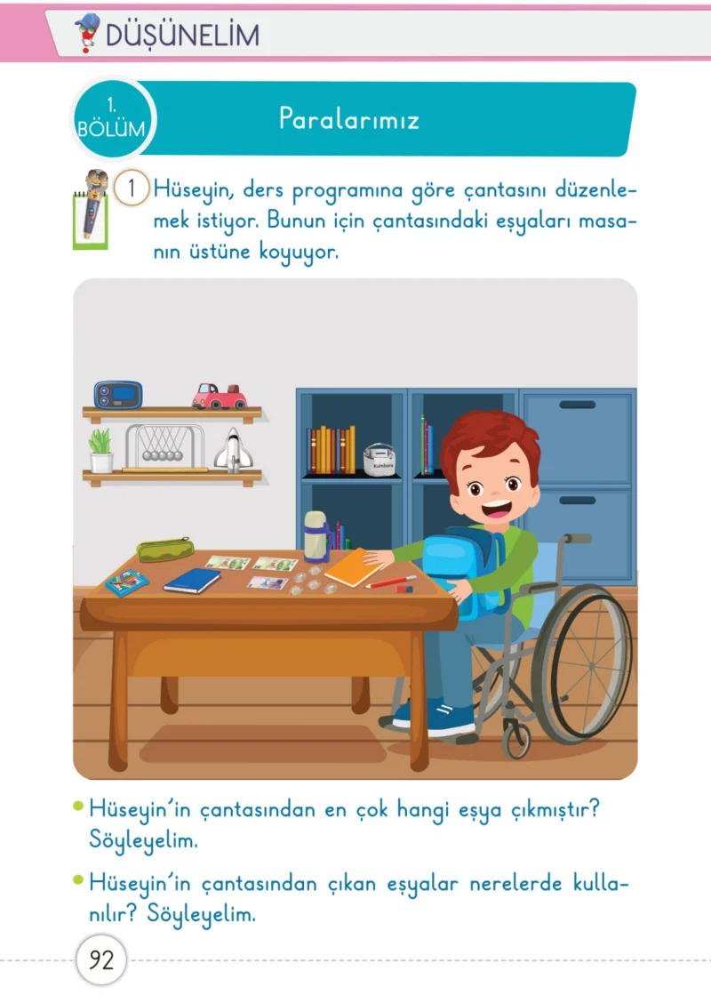1. Sınıf Matematik Ders Kitabı Cevapları Meb Yayınları 2. Kitap Sayfa 92