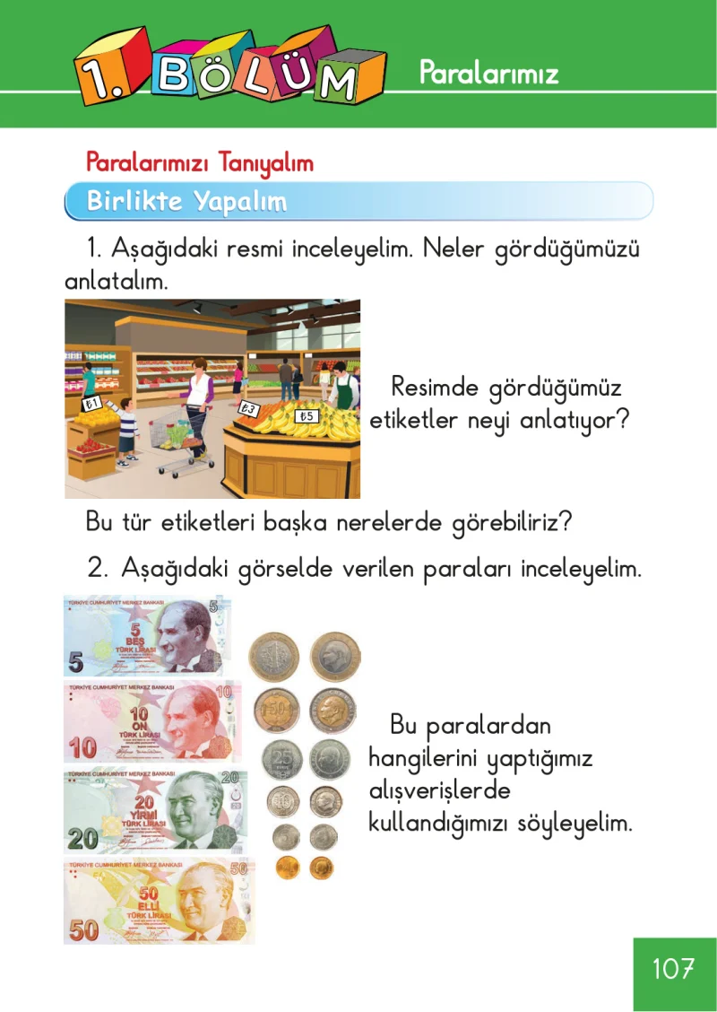 1. Sınıf Matematik Ders Kitabı Cevapları Meb Yayınları Sayfa 107
