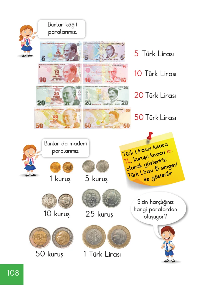 1. Sınıf Matematik Ders Kitabı Cevapları Meb Yayınları Sayfa 108