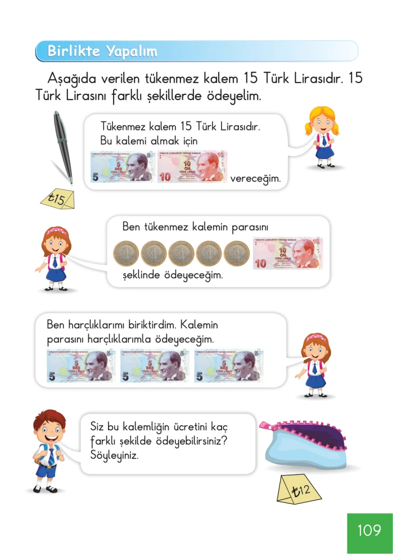 1. Sınıf Matematik Ders Kitabı Cevapları Meb Yayınları Sayfa 109