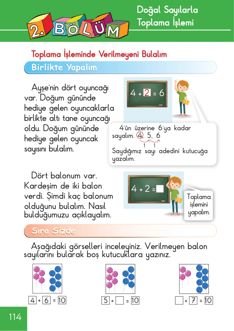 1. Sınıf Matematik Ders Kitabı Cevapları Meb Yayınları Sayfa 114