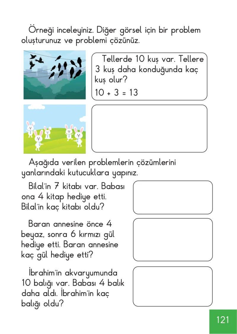1. Sınıf Matematik Ders Kitabı Cevapları Meb Yayınları Sayfa 121