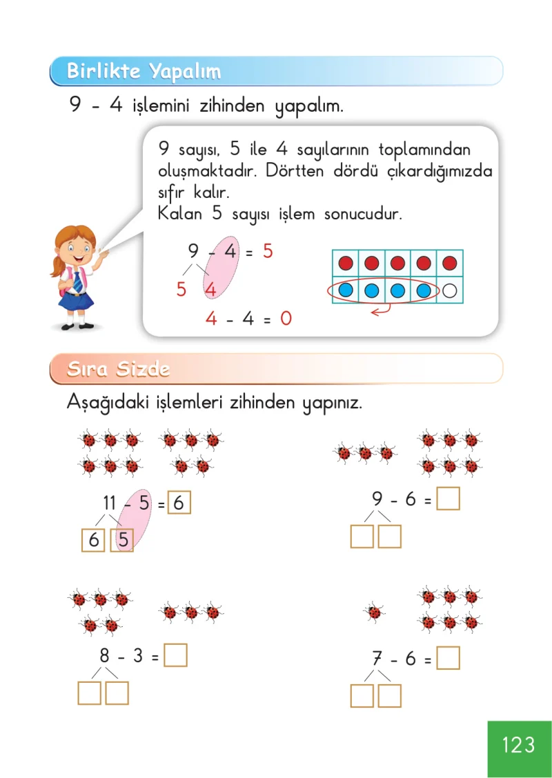 1. Sınıf Matematik Ders Kitabı Cevapları Meb Yayınları Sayfa 123