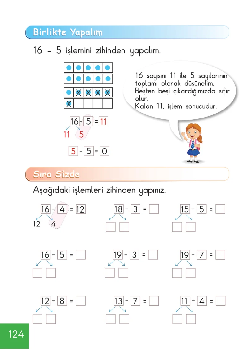 1. Sınıf Matematik Ders Kitabı Cevapları Meb Yayınları Sayfa 124