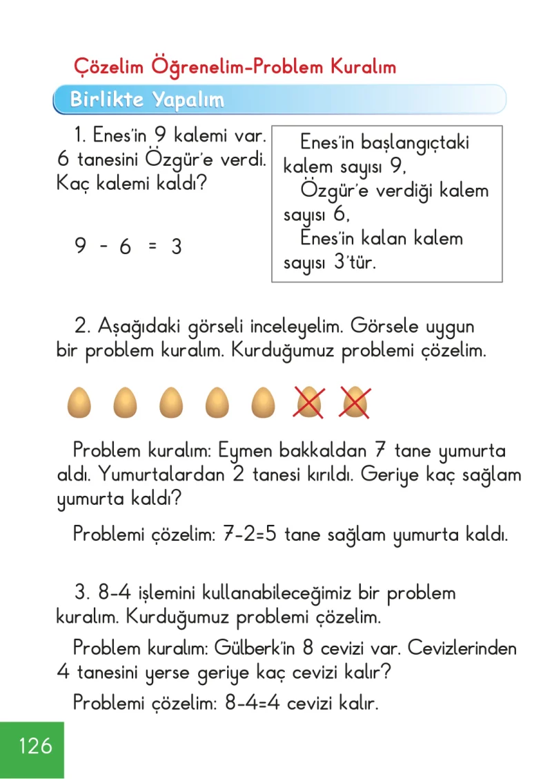 1. Sınıf Matematik Ders Kitabı Cevapları Meb Yayınları Sayfa 126