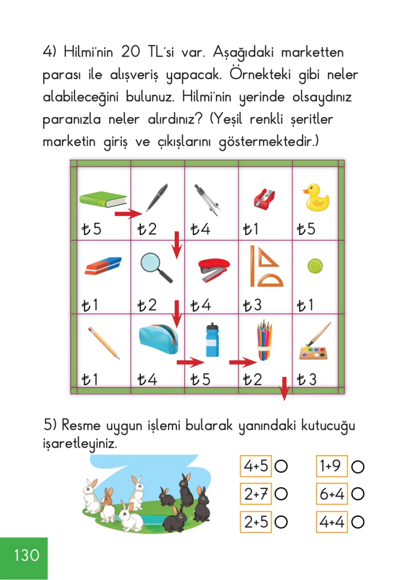1. Sınıf Matematik Ders Kitabı Cevapları Meb Yayınları Sayfa 130