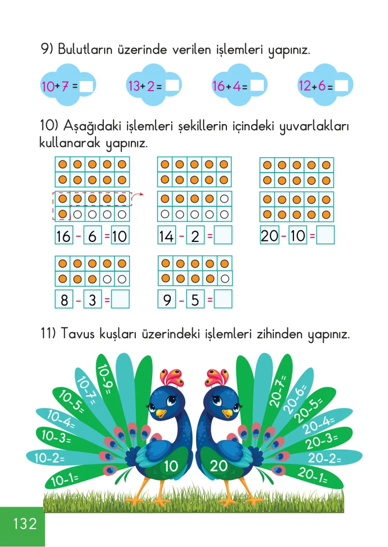 1. Sınıf Matematik Ders Kitabı Cevapları Meb Yayınları Sayfa 132