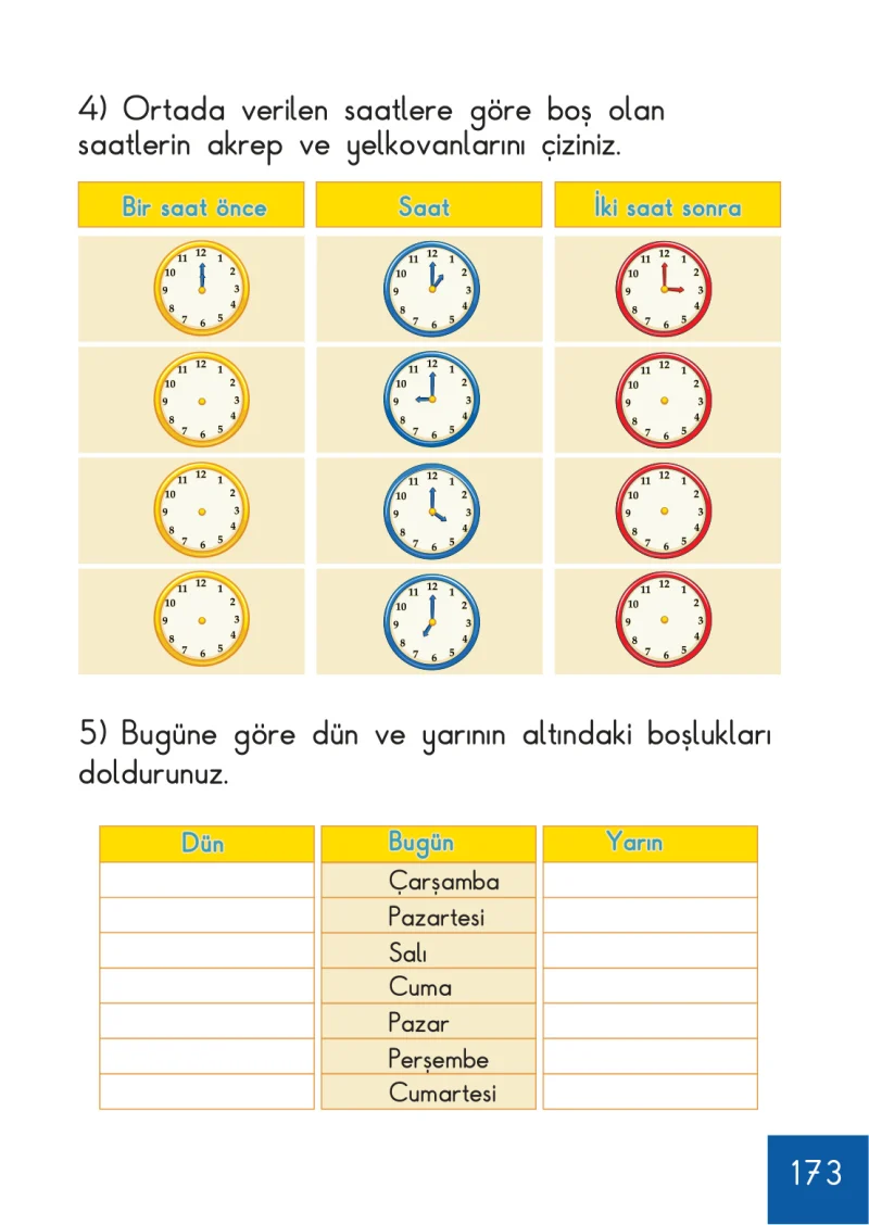 1. Sınıf Matematik Ders Kitabı Cevapları Meb Yayınları Sayfa 173