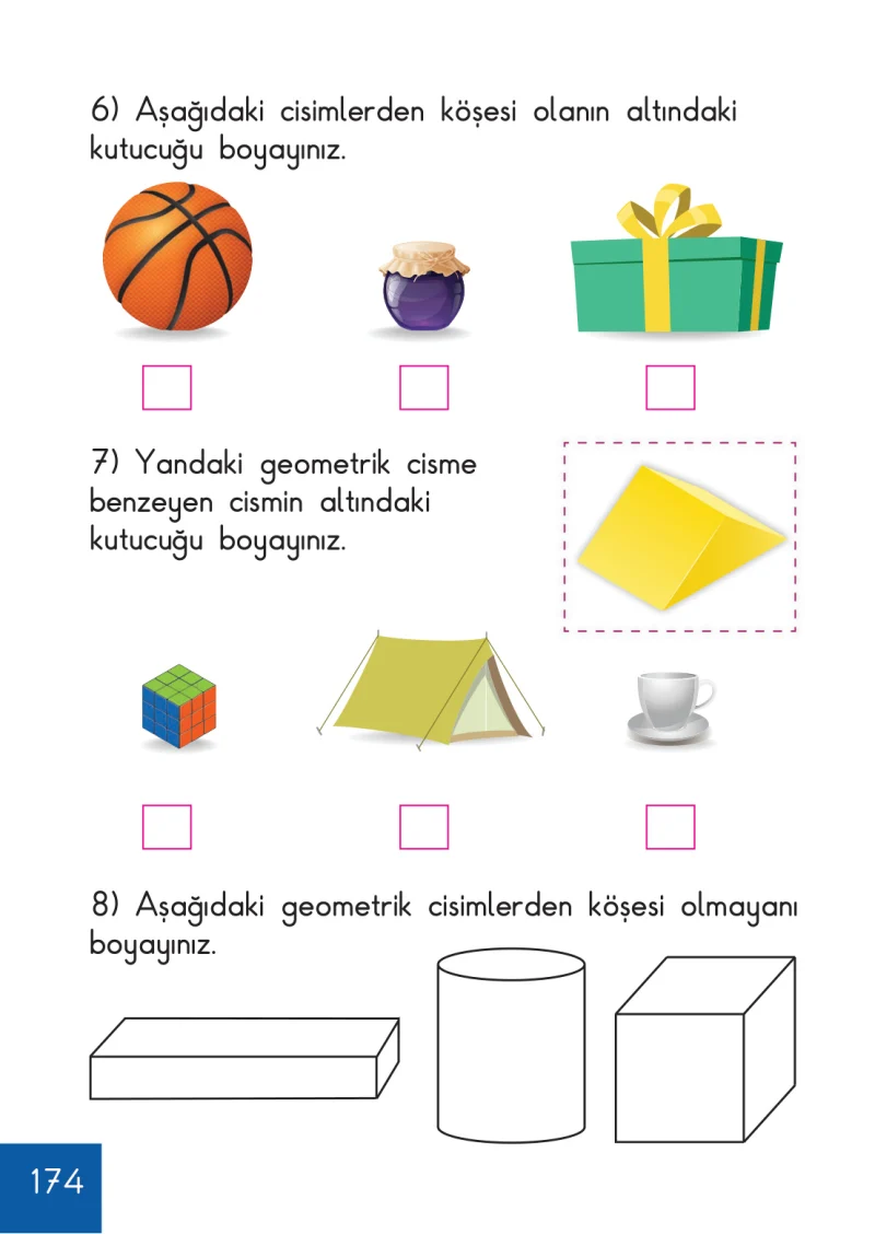 1. Sınıf Matematik Ders Kitabı Cevapları Meb Yayınları Sayfa 174