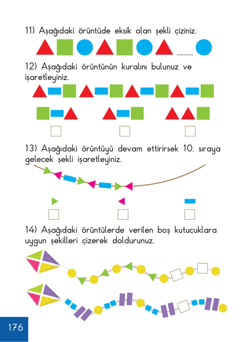 1. Sınıf Matematik Ders Kitabı Cevapları Meb Yayınları Sayfa 176