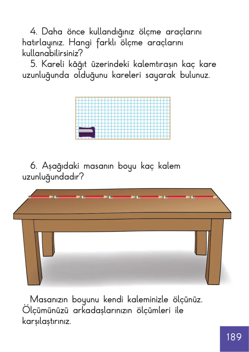 1. Sınıf Matematik Ders Kitabı Cevapları Meb Yayınları Sayfa 189