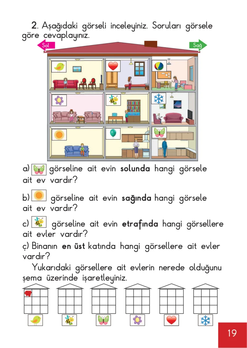 1. Sınıf Matematik Ders Kitabı Cevapları Meb Yayınları Sayfa 19