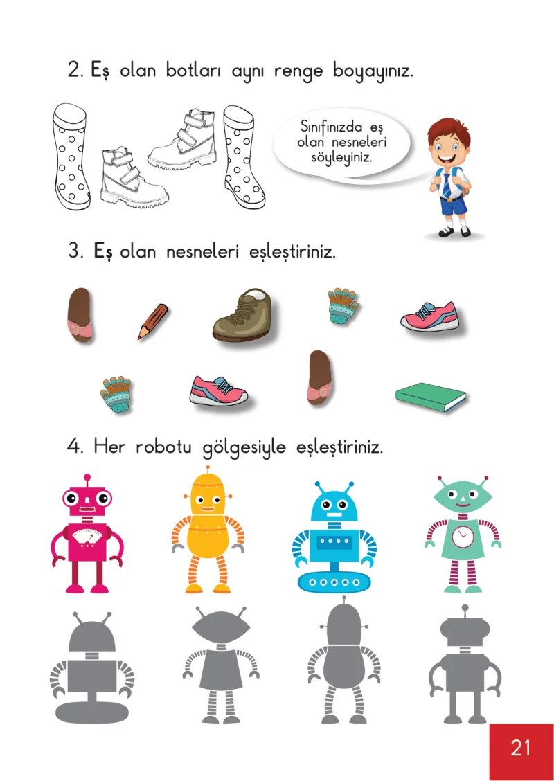 1. Sınıf Matematik Ders Kitabı Cevapları Meb Yayınları Sayfa 21