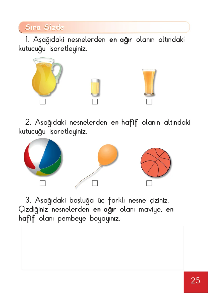 1. Sınıf Matematik Ders Kitabı Cevapları Meb Yayınları Sayfa 25