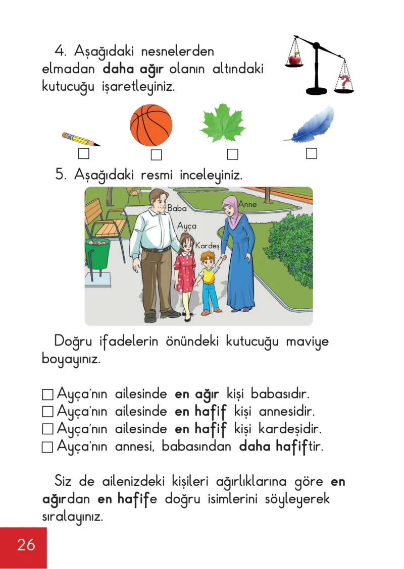 1. Sınıf Matematik Ders Kitabı Cevapları Meb Yayınları Sayfa 26