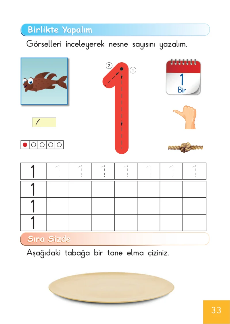 1. Sınıf Matematik Ders Kitabı Cevapları Meb Yayınları Sayfa 33