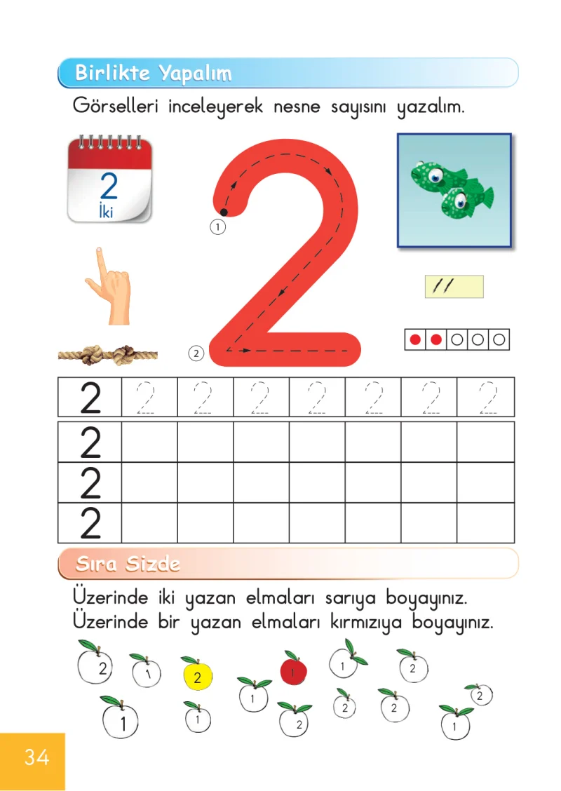 1. Sınıf Matematik Ders Kitabı Cevapları Meb Yayınları Sayfa 34